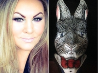 Девушка с помощью макияжа превратилась в пасхального зайца