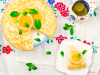 Блинный пирог с лимонным кремом