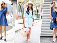 Как носить джинсовое платье: Образы street style