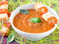 Суп-пюре из кабачков и помидоров