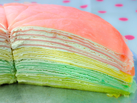 Радужный блинный торт