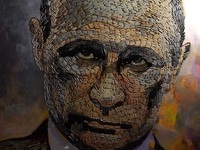 Художница создала портрет Путина из фронтовых гильз