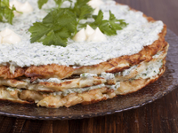 Кабачковый торт с зеленью