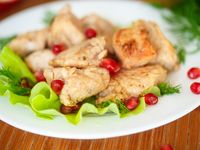 Жареное филе индейки кусочками