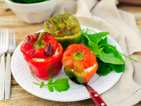 Запеченный болгарский перец с творогом