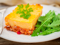 Тыквенно-картофельная запеканка с мясным фаршем