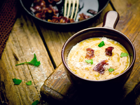 Картофельный суп-пюре с беконом