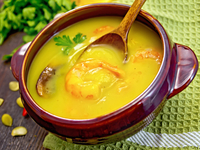 Тыквенный крем-суп с креветками