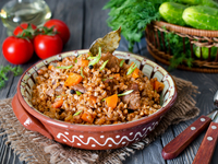 Гречневая каша с мясом в мультиварке