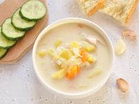 Зимний суп из запеченной курицы