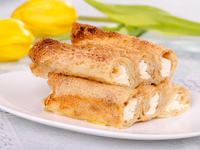 Запеченные блины с творогом в духовке