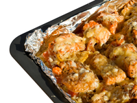 Запеченная рыба с овощами и сыром