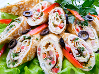 Блины с ветчиной: Три вкусные идеи