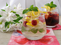 Лимонад с мятой и малиной