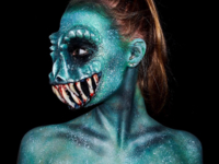 16-летняя девушка с помощью макияжа превращается в монстров