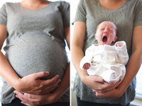 ТОП-10 идей для фотосессии до и после родов