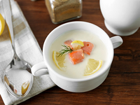 Сливочный суп с лососем и картофелем