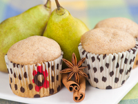 Творожные кексы с грушей