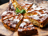 Яблочный пирог с орехами и какао