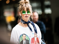 Бархат, деним и кожа: street style на Неделе моды в Нью-Йорке