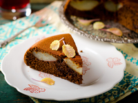 Шоколадный пирог с грушами без муки