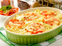 Картофельная запеканка с фаршем и помидорами