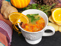 Облепиховый чай с имбирем и корицей