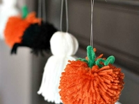 Поделки с детьми на Хэллоуин: гирлянда из тыкв и привидения