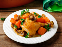 Куриные ножки с грибами и тыквой