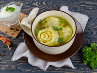 Суп с ленивыми пельменями