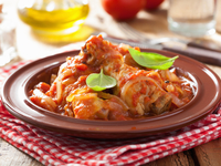 Курица с грибами и помидорами от Марты Стюарт