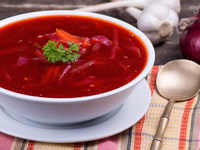 Постный борщ с фасолью