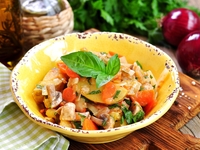 Постное жаркое из картофеля и грибов