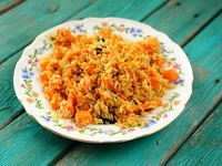 Постный плов с тыквой и сухофруктами