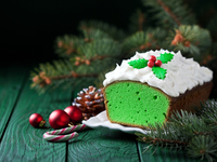 Рождественский кекс с чаем матча