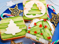 Детские новогодние бутерброды Елочка