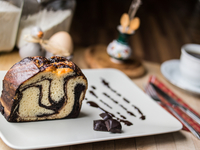 Шоколадно-апельсиновый мраморный кекс