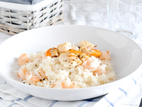 Ризотто с креветками и морскими гребешками