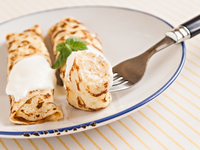 Запеченные блины с творожной начинкой