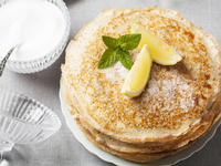 Лимонные блины на кефире