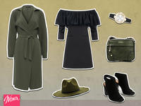 Вещь недели: три образа с платьем с открытыми плечами