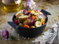 Постный запеченный картофель в духовке