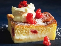 Магический торт с лимоном и малиной