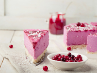 Постный клюквенный чизкейк