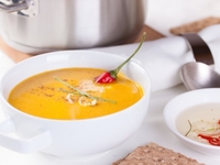 Постный морковный суп с перцем чили