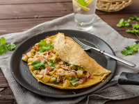 Французский омлет с картофелем и беконом