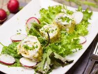 Рулетики из омлета со сливочным сыром