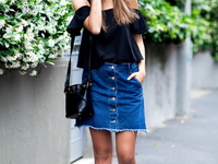 Уроки street-style: образы с джинсовой юбкой