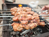 Шашлык из свинины в соусе ткемали