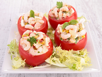 Фаршированные помидоры с креветками